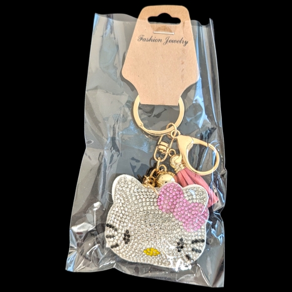 ⚡ SLIGHT FLAW⚡ - Rhinestone Bling Hello Kitty Keychain/Purse Charm - Picture 4 of 4